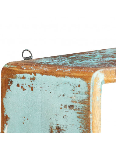 Set Mensole Cubiche da Parete 3pz in Legno Massello di Recupero