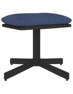 Poggiapiedi Blu 60x60x36 cm in Tessuto e Similpelle 2