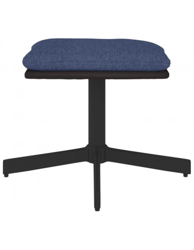 Poggiapiedi Blu 60x60x36 cm in Tessuto e Similpelle