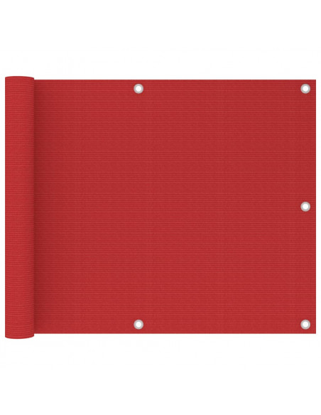 Schermo Frangivista per Balcone Rosso 75x500 cm in HDPE
