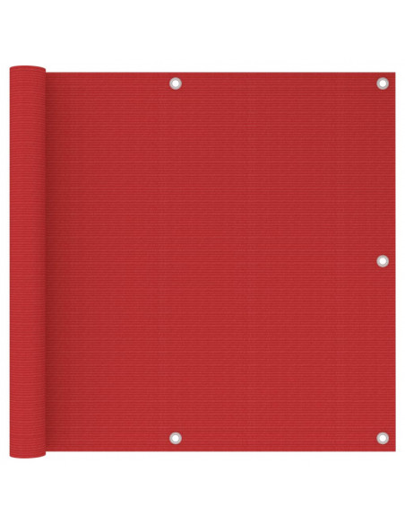 Schermo Frangivista per Balcone Rosso 90x300 cm in HDPE