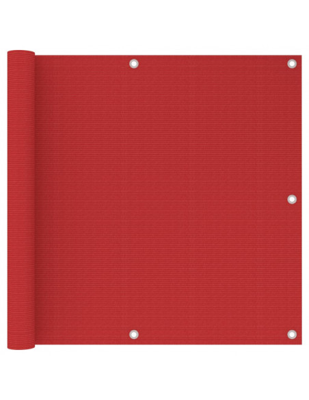 Schermo Frangivista per Balcone Rosso 90x500 cm in HDPE