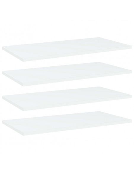 Ripiani per Libreria 4pz Bianchi 60x30x1,5 cm Legno Multistrato