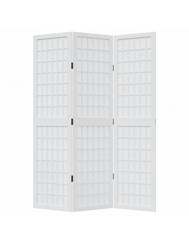 Divisorio Ambienti 3Pannelli Bianco Legno Massello di Paulownia