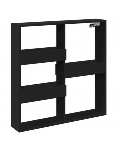 Armadietto a Muro Nero 80x15x80 cm in Legno Multistrato 2