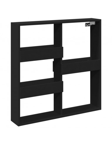 Armadietto a Muro Nero 80x15x80 cm in Legno Multistrato