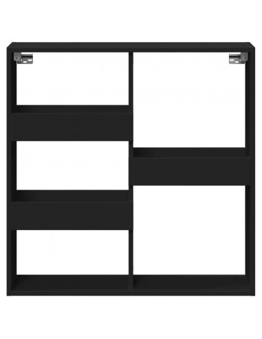 Armadietto a Muro Nero 80x15x80 cm in Legno Multistrato