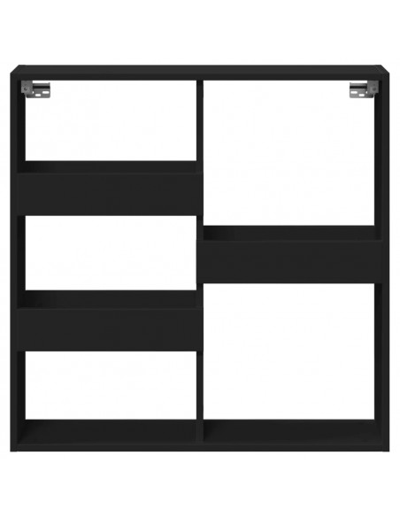 Armadietto a Muro Nero 80x15x80 cm in Legno Multistrato