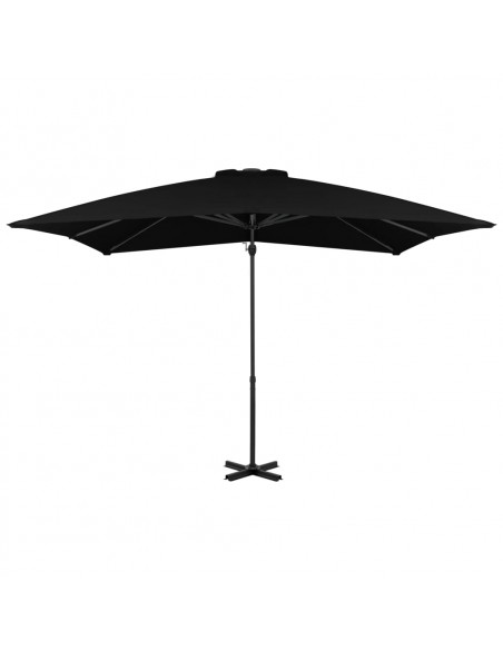 Ombrellone a Sbalzo con Palo Alluminio Nero 250x250 cm