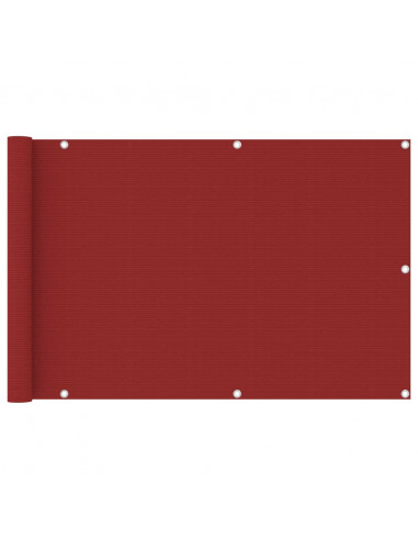 Paravento da Balcone Rosso 90x400 cm in HDPE