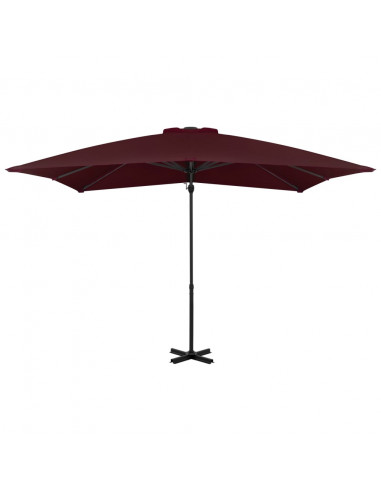 Ombrellone a Sbalzo con Palo Alluminio 250x250 cm Rosso Bordò