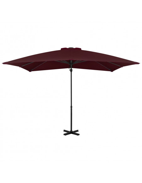 Ombrellone a Sbalzo con Palo Alluminio 250x250 cm Rosso Bordò