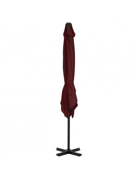 Ombrellone a Sbalzo con Palo Alluminio 250x250 cm Rosso Bordò