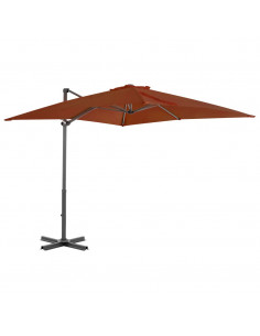 Ombrellone a Sbalzo con Palo in Alluminio 250x250 cm Terracotta 2