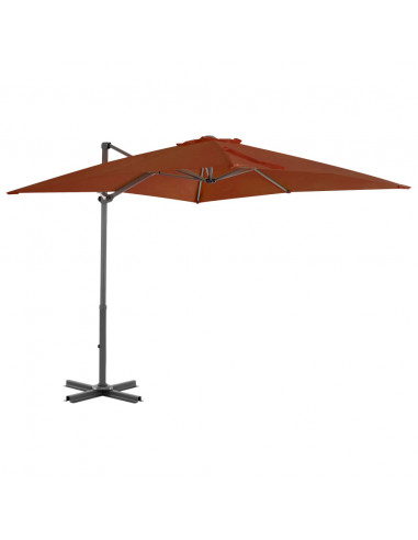 Ombrellone a Sbalzo con Palo in Alluminio 250x250 cm Terracotta