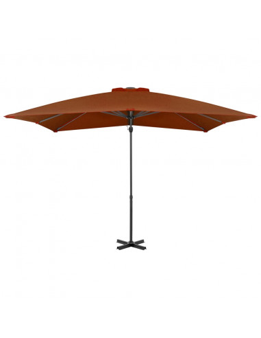Ombrellone a Sbalzo con Palo in Alluminio 250x250 cm Terracotta