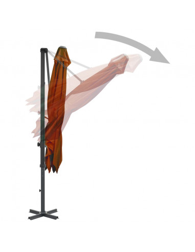 Ombrellone a Sbalzo con Palo in Alluminio 250x250 cm Terracotta