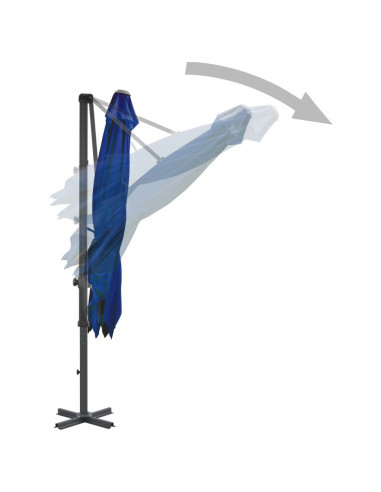 Ombrellone a Sbalzo con Palo in Alluminio Azzurro 250x250 cm