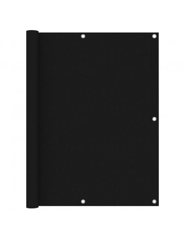 Paravento da Balcone Nero 120x600 cm in Tessuto Oxford