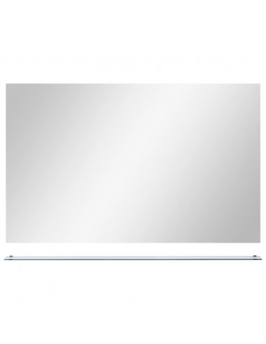 Specchio da Parete con Mensola 100x60 cm in Vetro Temperato