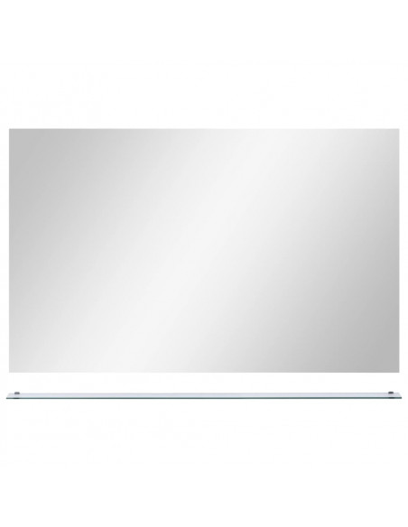 Specchio da Parete con Mensola 100x60 cm in Vetro Temperato