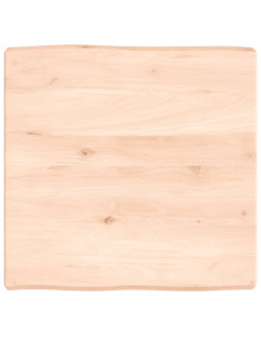 Piano per Tavolo 60x60x(2-6) cm Rovere Non Trattato Bordi Vivi 2