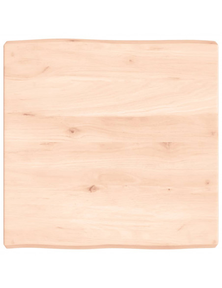 Piano per Tavolo 60x60x(2-6) cm Rovere Non Trattato Bordi Vivi