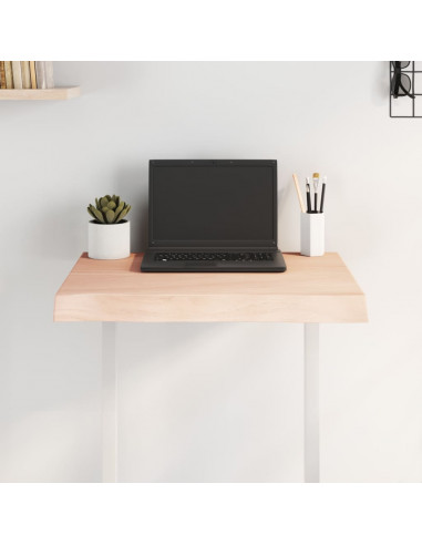 Piano per Tavolo 60x60x(2-6) cm Rovere Non Trattato Bordi Vivi