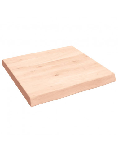 Piano per Tavolo 60x60x(2-6) cm Rovere Non Trattato Bordi Vivi