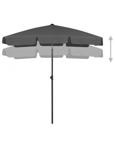Ombrellone da Spiaggia Antracite 180x120 cm