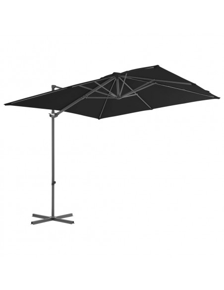 Ombrellone a Sbalzo con Palo in Acciaio 250x250 cm Nero