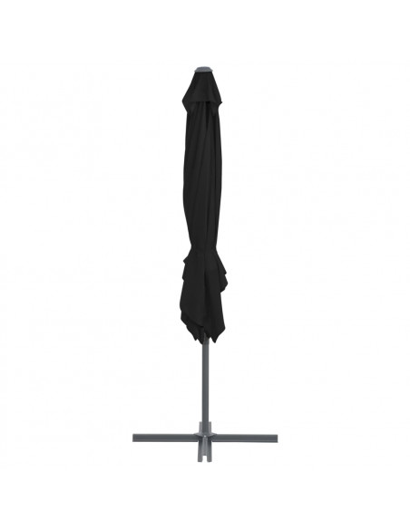 Ombrellone a Sbalzo con Palo in Acciaio 250x250 cm Nero