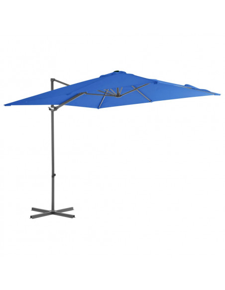 Ombrellone a Sbalzo con Palo in Acciaio 250x250 cm Azzurro