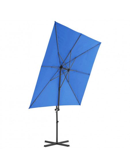 Ombrellone a Sbalzo con Palo in Acciaio 250x250 cm Azzurro