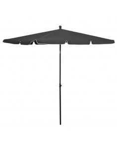 Ombrellone da Giardino con Palo 210x140 cm Antracite 2