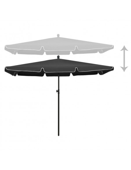 Ombrellone da Giardino con Palo 210x140 cm Antracite