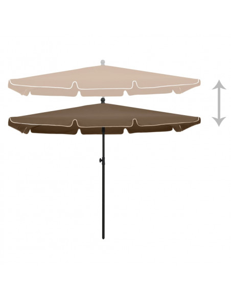 Ombrellone da Giardino con Palo 210x140 cm Tortora