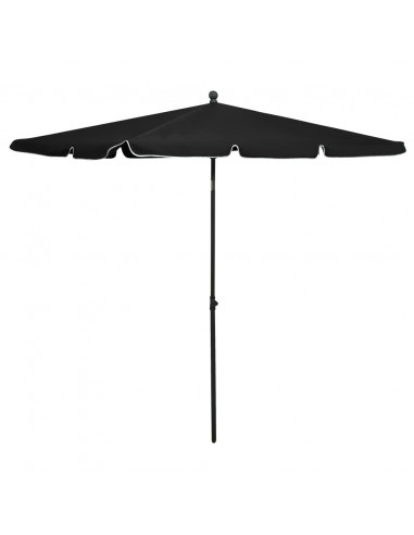 Ombrellone da Giardino con Palo 210x140 cm Nero