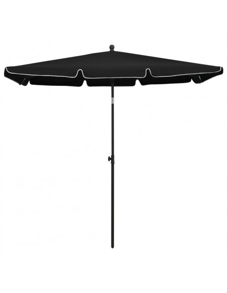 Ombrellone da Giardino con Palo 210x140 cm Nero