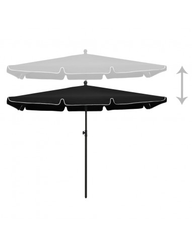 Ombrellone da Giardino con Palo 210x140 cm Nero