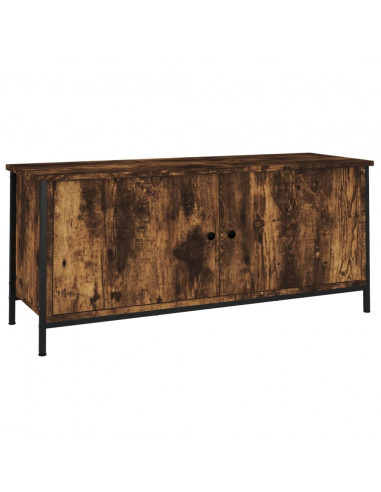 Mobile TV con Ante Rovere Fumo 102x35x45 cm Legno Multistrato