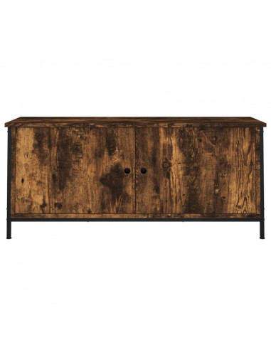 Mobile TV con Ante Rovere Fumo 102x35x45 cm Legno Multistrato