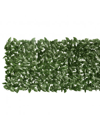 Paravento da Balcone con Foglie Verde Scuro 400x75 cm