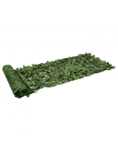 Paravento da Balcone con Foglie Verde Scuro 600x75 cm