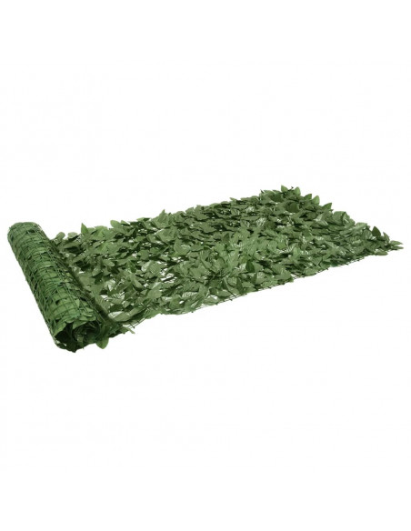 Paravento da Balcone con Foglie Verde Scuro 400x100 cm