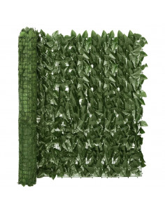 Paravento da Balcone con Foglie Verde Scuro 600x100 cm 2