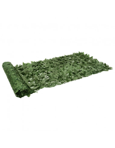 Paravento da Balcone con Foglie Verde Scuro 600x100 cm