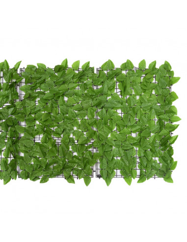 Paravento da Balcone con Foglie Verdi 400x75 cm