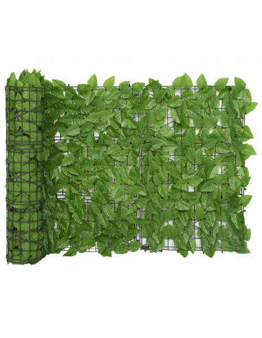 Paravento da Balcone con Foglie Verdi 500x75 cm