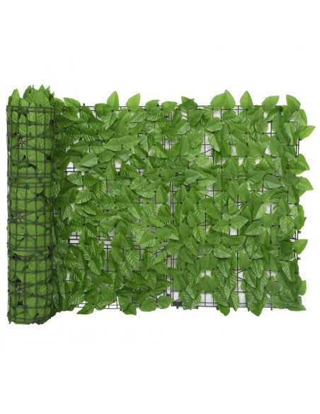 Paravento da Balcone con Foglie Verdi 500x75 cm